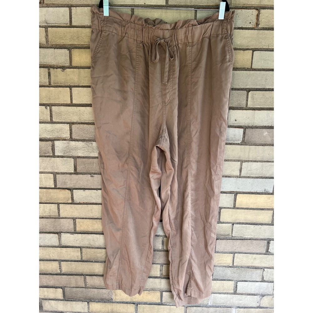 A New Day Tan Lyocell Paperbag Waist Tapered Pants Size XXL